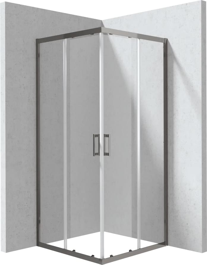 Плитка Deante Funkia Evo Душевой уголок FUNKIA EVO 80x90x195см прозрачное стекло 5мм титан  поверхность брашированная