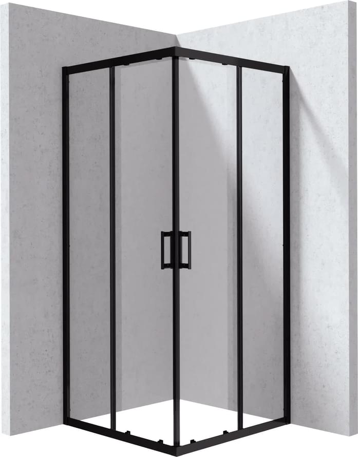 Плитка Deante Funkia Evo Душевой уголок FUNKIA EVO 90x90x195см прозрачное стекло 5мм черный  поверхность матовая