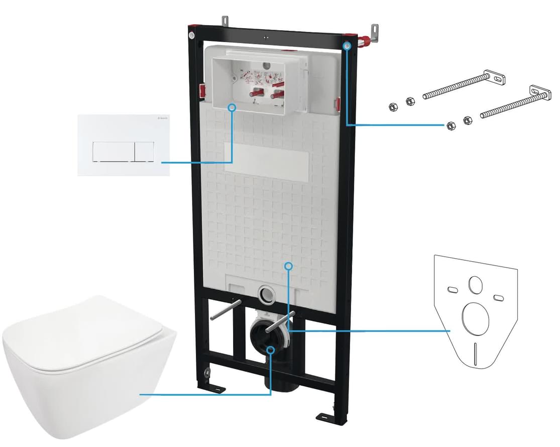 Плитка Deante Hiacynt New Комплект HIACYNT NEW инсталляции с унитазом клавиша белый матовый  поверхность матовая