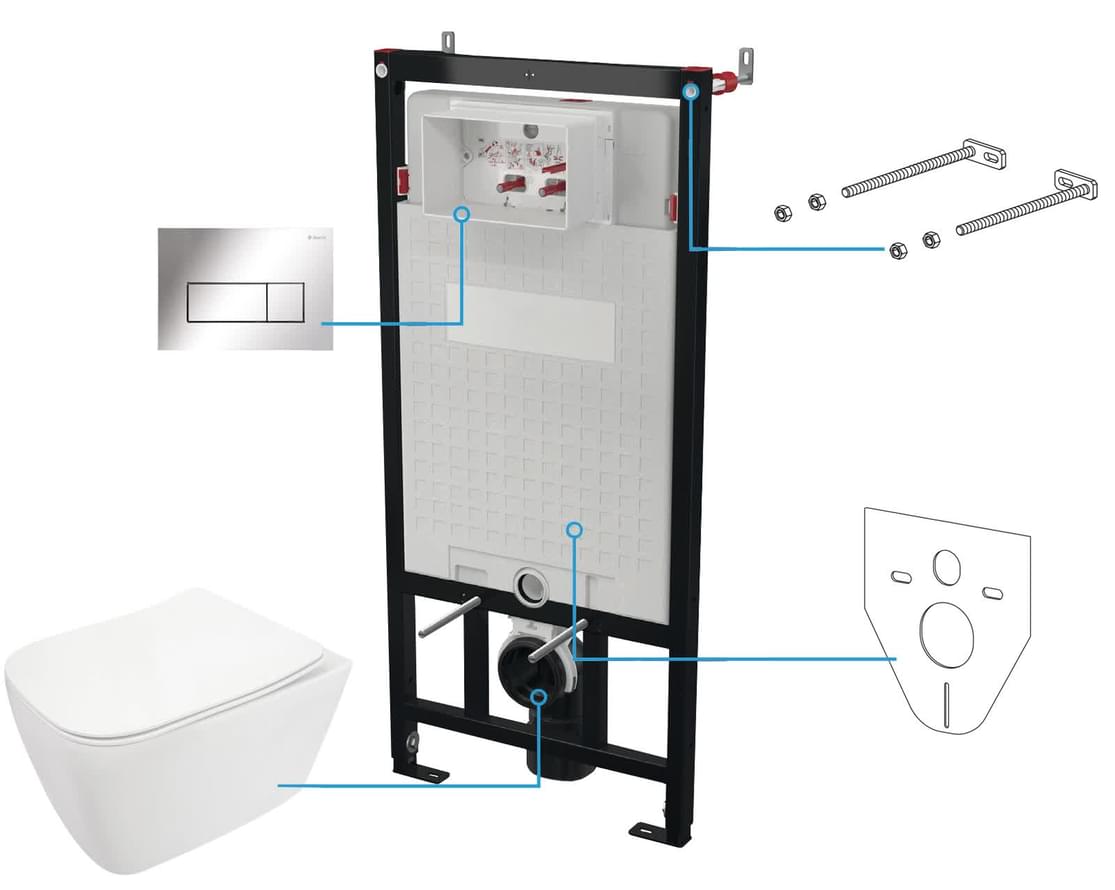 Плитка Deante Hiacynt New Комплект HIACYNT NEW инсталляции с унитазом клавиша хром  поверхность глянец