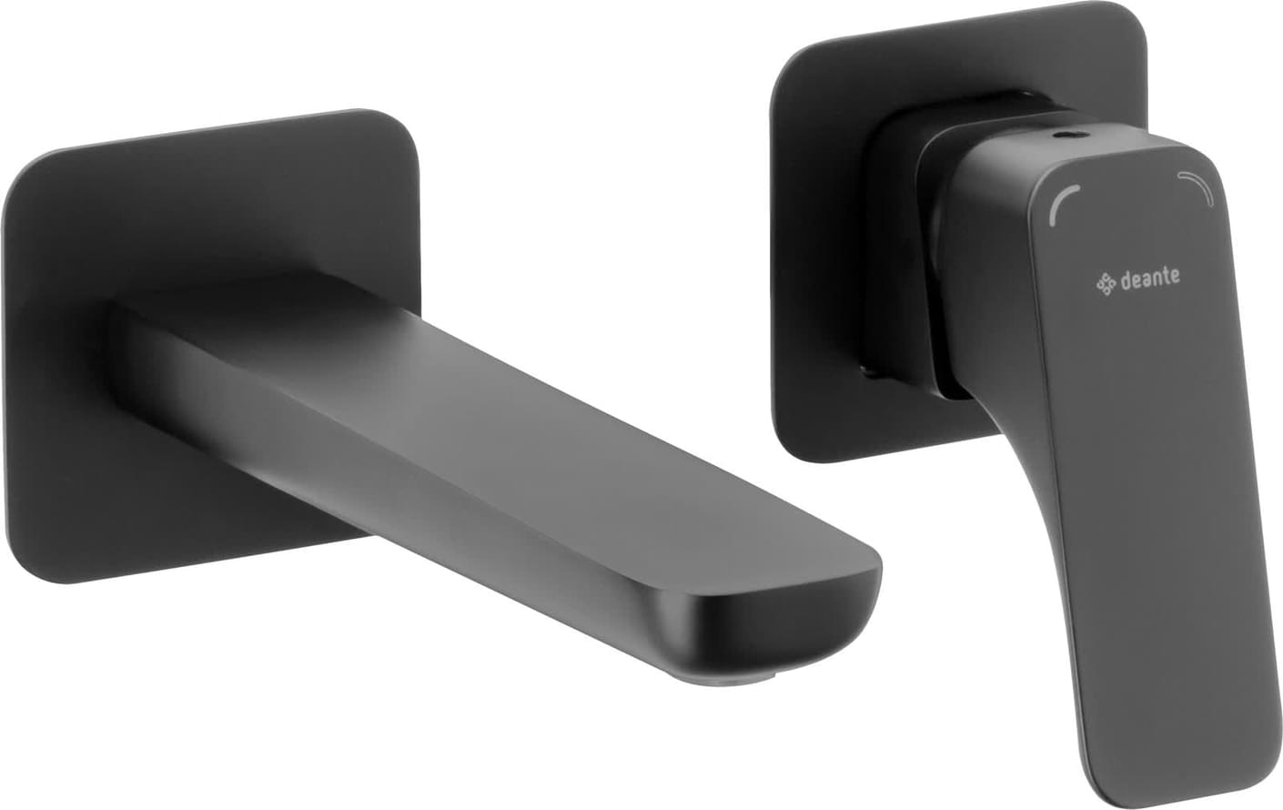 Плитка Deante Hiacynt Смеситель HIACYNT для раковины настенный с внутренней частью черный  поверхность матовая