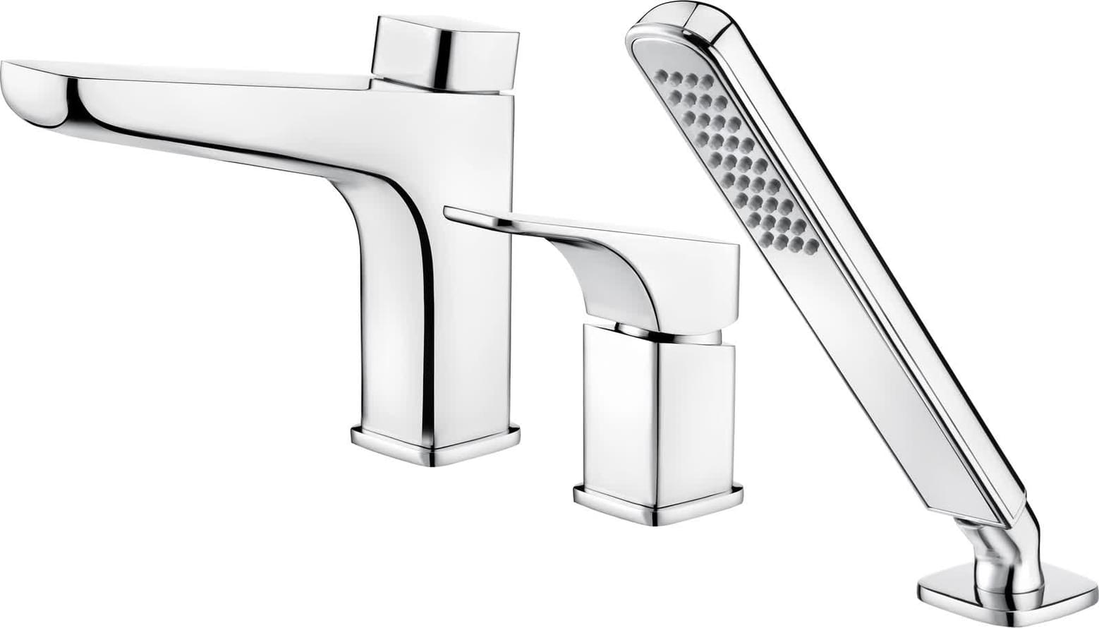 Плитка Deante Hiacynt Смеситель HIACYNT на борт ванны на 3 отверстия хром  поверхность глянец