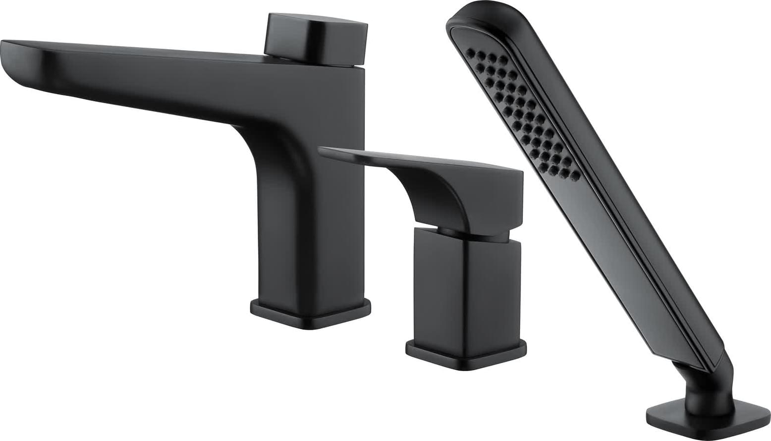 Плитка Deante Hiacynt Смеситель HIACYNT на борт ванны на 3 отверстия черный  поверхность матовая