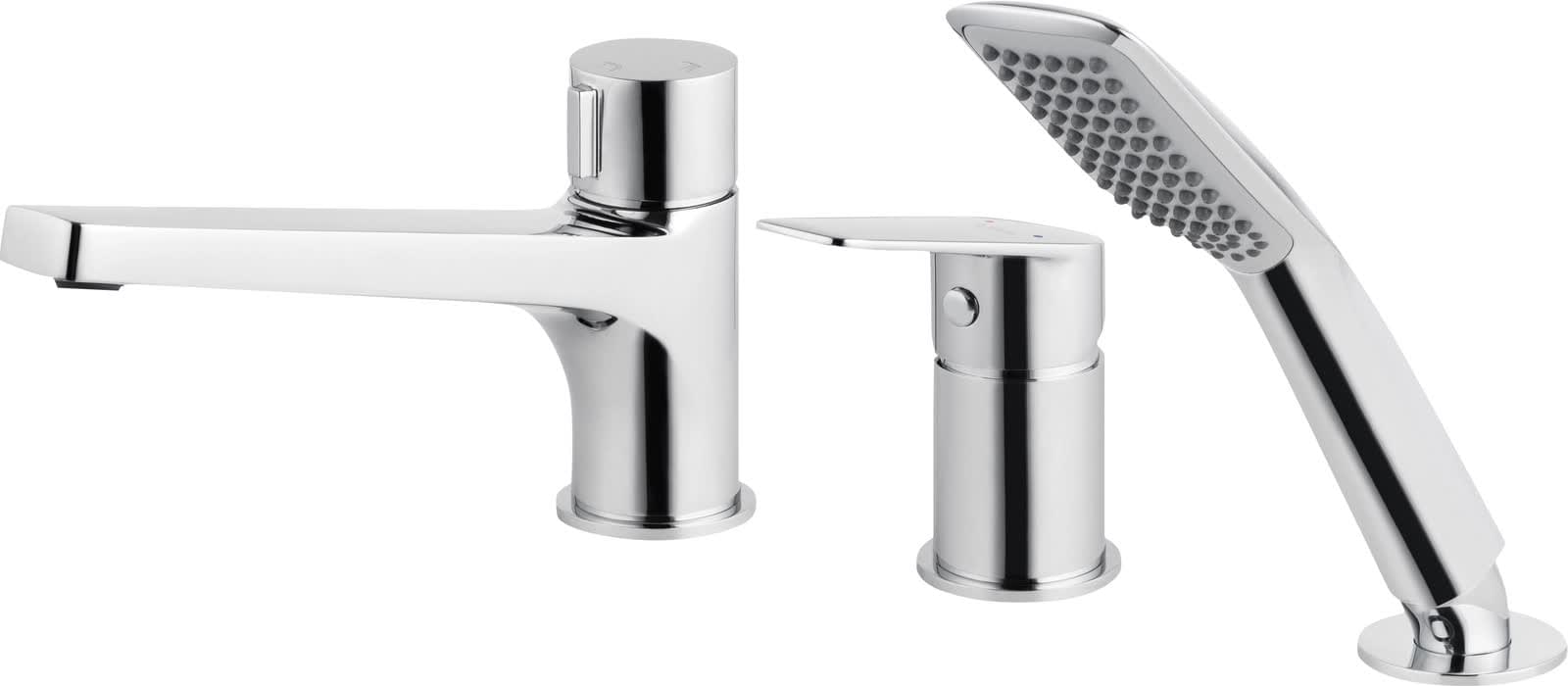 Плитка Deante Jasmin Смеситель JASMIN на борт ванны на 3 отверстия хром  поверхность глянец