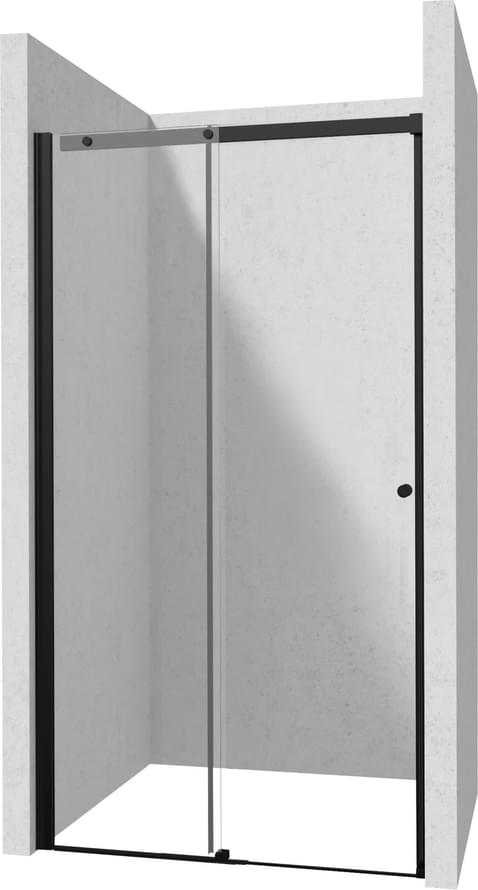 Плитка Deante Kerria Plus Душевая дверь раздвижная KERRIA PLUS 100x200см прозрачное стекло TOTAL WHITE 6мм черный матовый  поверхность матовая