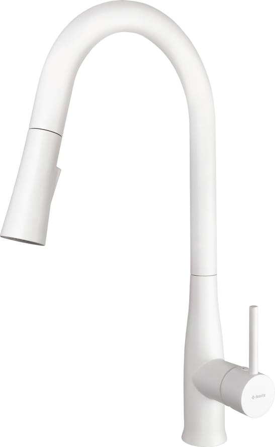 Плитка Deante Lukrecja Смеситель LUKRECJA для кухни с выдвижным изливом белый  поверхность матовая