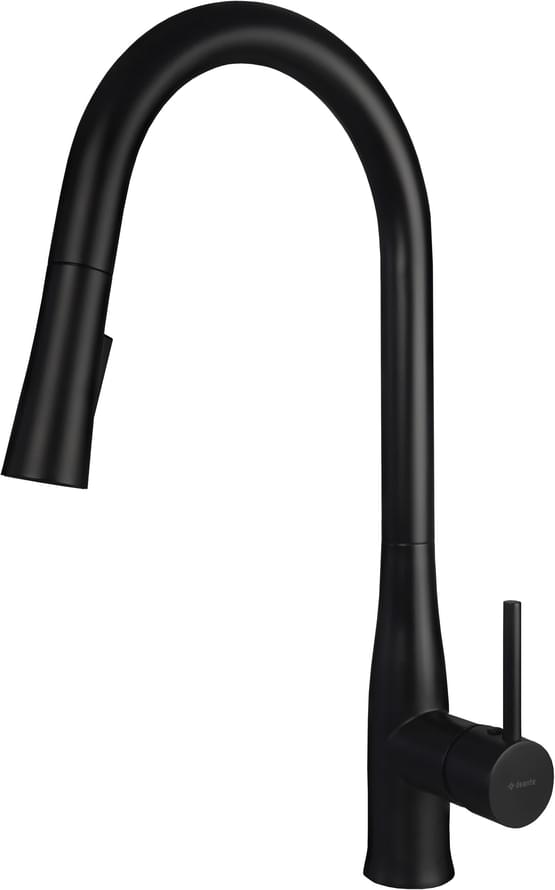Плитка Deante Lukrecja Смеситель LUKRECJA для кухни с выдвижным изливом черный  поверхность матовая