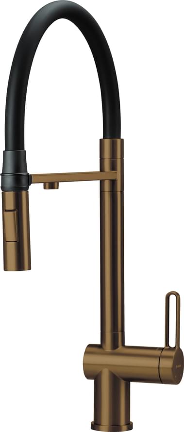 Плитка Deante Magnetic Смеситель для кухни MAGNETIC с подключением для фильтра воды и вытяжным изливом бронза  поверхность брашированная