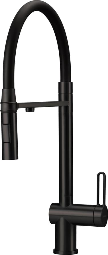 Плитка Deante Magnetic Смеситель для кухни MAGNETIC с подключением для фильтра воды и вытяжным изливом черный  поверхность матовая