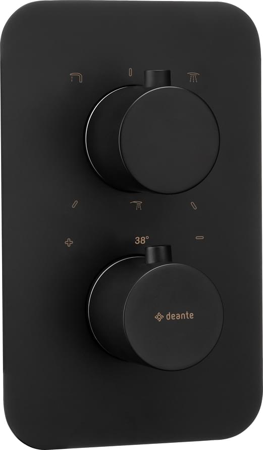 Плитка Deante Round Внешняя часть смесителя ROUND 3 выхода черный  поверхность матовая