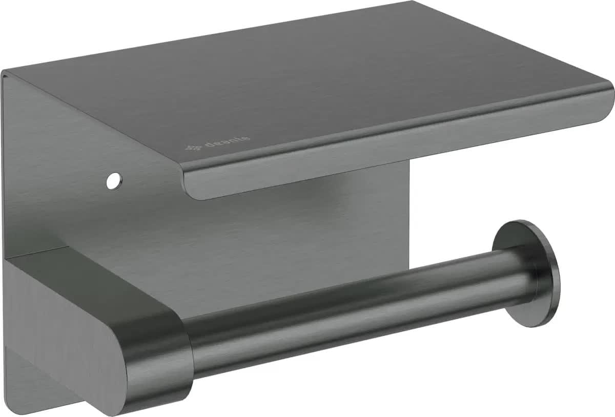 Плитка Deante Round Держатель ROUND для т/б с крышкой титан  поверхность брашированная