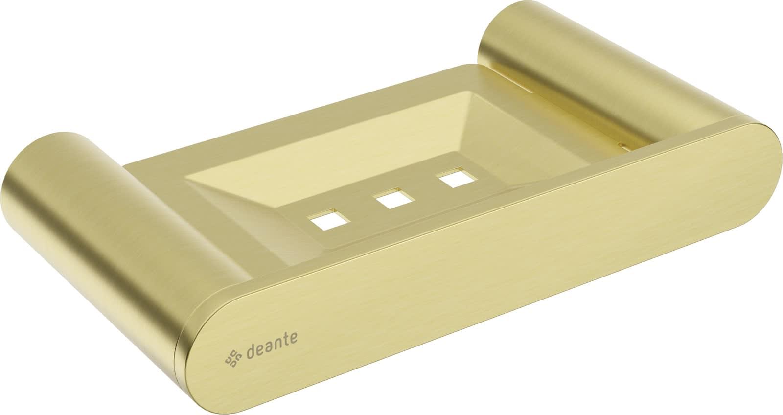 Плитка Deante Round Мыльница ROUND золото матовый  поверхность брашированная
