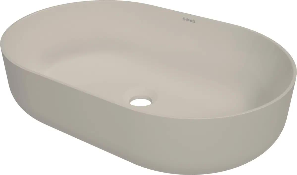 Плитка Deante Round Раковина керамическая ROUND накладная 580x300x140мм бежевый матовый  поверхность матовая