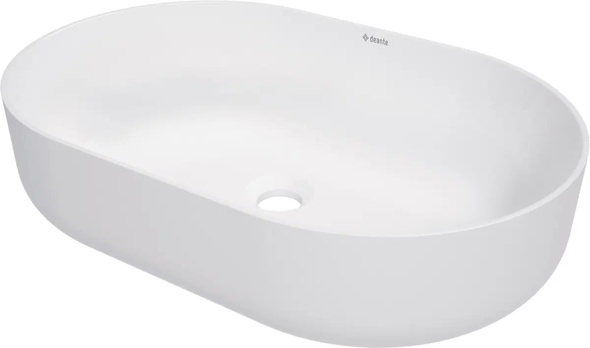 Плитка Deante Round Раковина керамическая ROUND накладная 580x300x140мм белый матовый  поверхность матовая