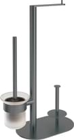 Плитка Deante Round Стойка ROUND с держателем для туалетной бумаги и ершик титан поверхность брашированная