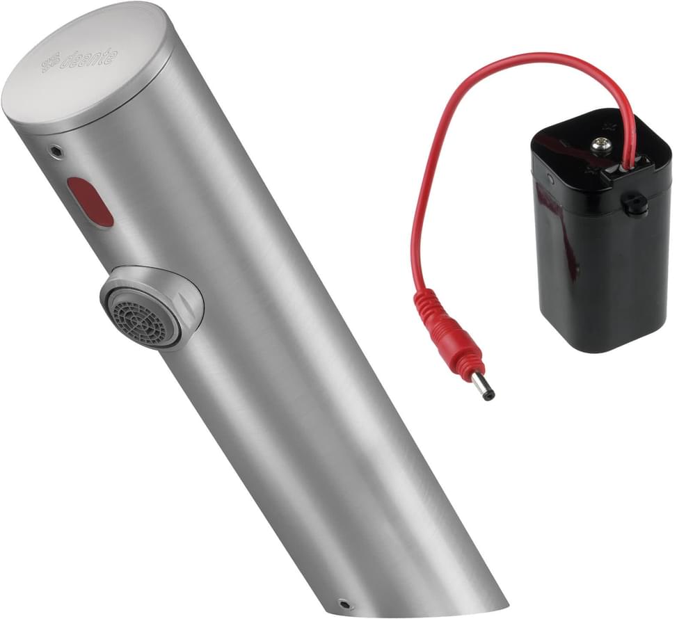 Плитка Deante Sense Смеситель для раковины сенсорный SENSE без регулировки температуры от батареек сталь  поверхность брашированная