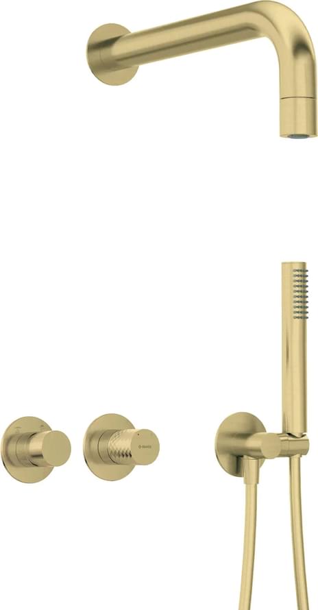 Плитка Deante Silia Hexa Набор для душа SILIA HEXA скрытого монтажа горизонтальный золото брашированное  поверхность брашированная