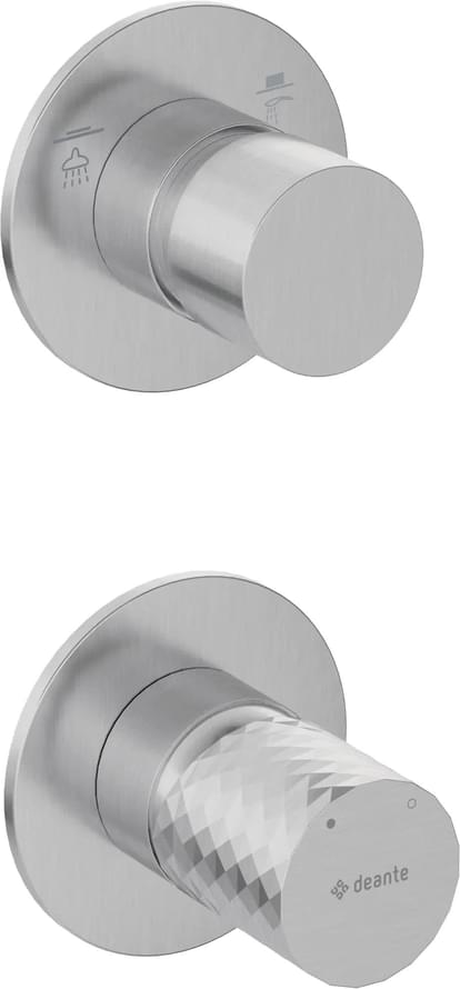 Плитка Deante Silia Hexa Смеситель SILIA HEXA встраиваемый с переключателем на 2 положения сталь  поверхность брашированная