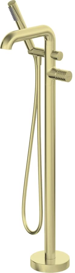 Плитка Deante Silia Hexa Смеситель SILIA HEXA для ванны напольный с внутренней частью золото матовый  поверхность брашированная