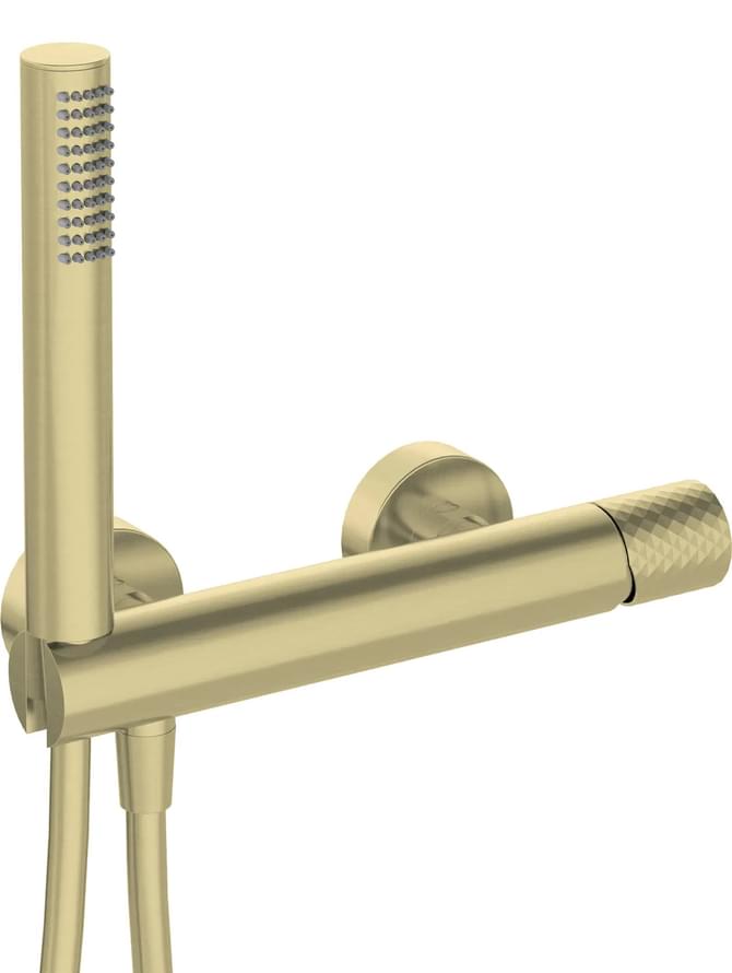 Плитка Deante Silia Hexa Смеситель SILIA HEXA для душа с душевым гарнитуром золото матовый  поверхность брашированная