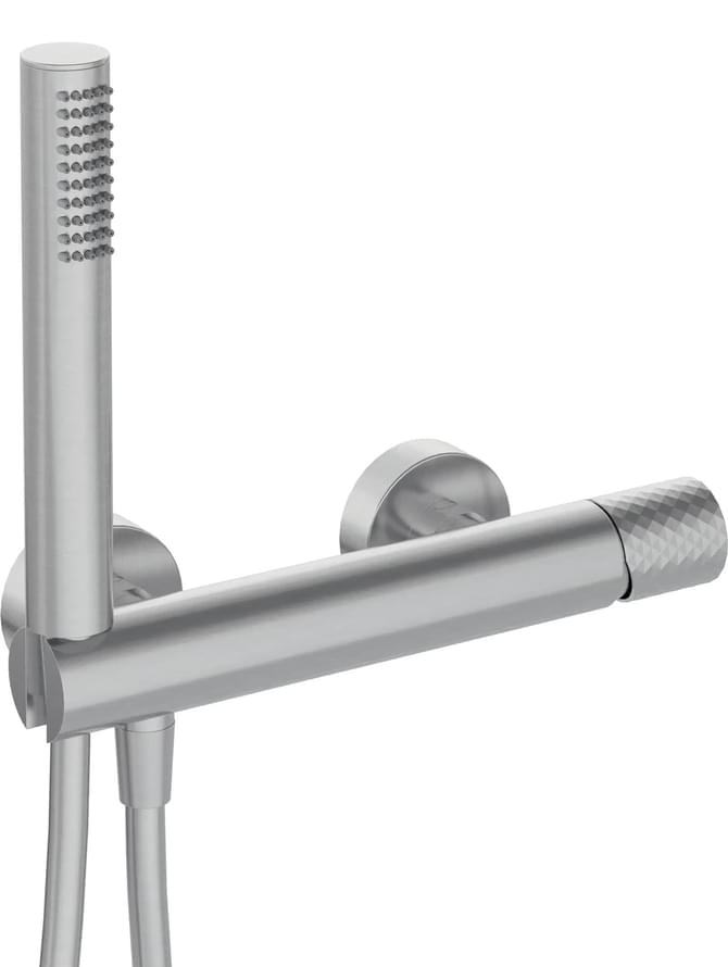 Плитка Deante Silia Hexa Смеситель SILIA HEXA для душа с душевым гарнитуром сталь  поверхность брашированная