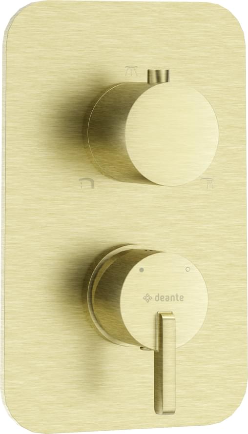 Плитка Deante Silia Внешняя часть смесителя SILIA 3 выхода золото матовый  поверхность брашированная