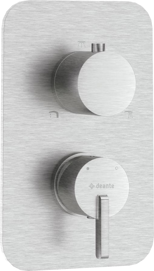 Плитка Deante Silia Внешняя часть смесителя SILIA 3 выхода сталь  поверхность брашированная