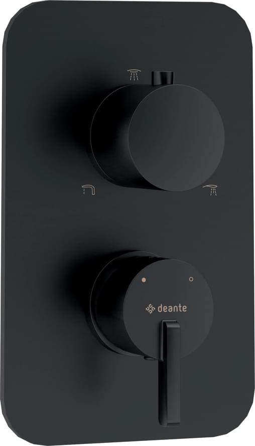 Плитка Deante Silia Внешняя часть смесителя SILIA 3 выхода черный  поверхность матовая