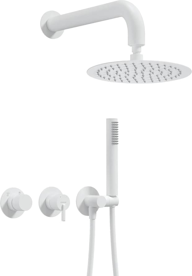 Плитка Deante Silia Набор SILIA для душа скрытого монтажа с верхним душем 250мм горизонтальный белый матовый  поверхность матовая