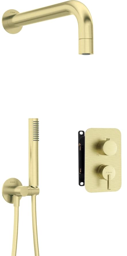 Плитка Deante Silia Набор для душа SILIA скрытого монтажа с BOX золото матовый  поверхность брашированная