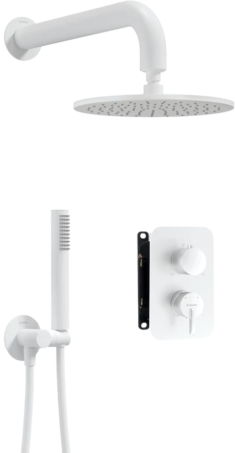 Плитка Deante Silia Набор для душа SILIA скрытого монтажа с BOX с верхним душем 250мм белый  поверхность матовая