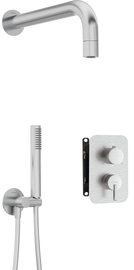 Плитка Deante Silia Набор для душа SILIA скрытого монтажа с BOX сталь  поверхность брашированная