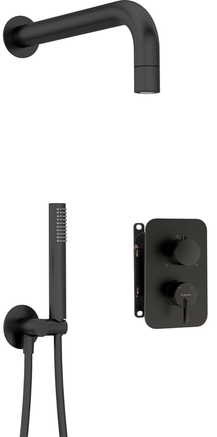 Плитка Deante Silia Набор для душа SILIA скрытого монтажа с BOX черный  поверхность матовая