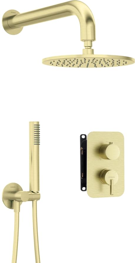 Плитка Deante Silia Набор для душа скрытого монтажа SILIA с BOX золото матовый  поверхность брашированная