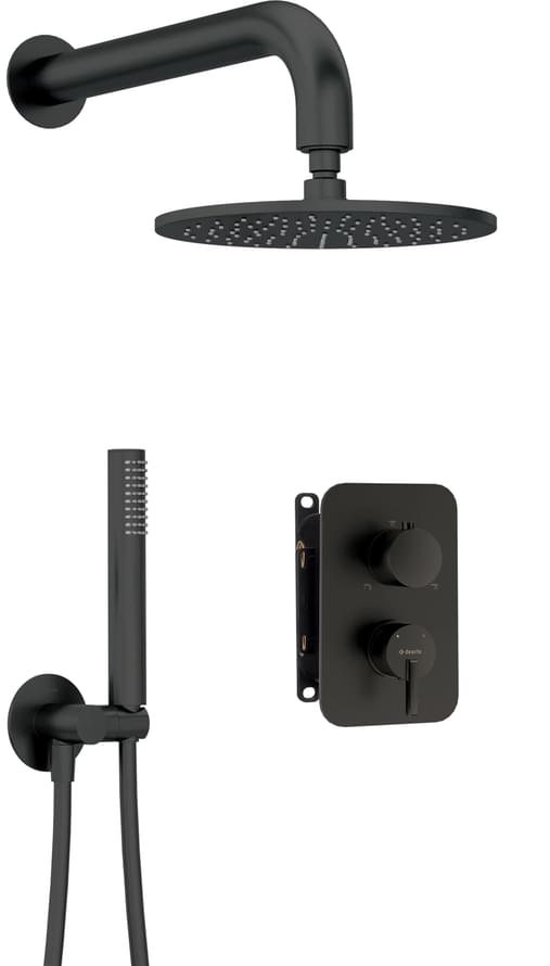 Плитка Deante Silia Набор для душа скрытого монтажа SILIA с BOX черный  поверхность матовая