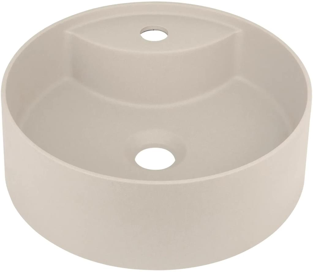 Плитка Deante Silia Раковина SILIA накладная искусственный камень d36 с отверстим под смеситель бежевый  поверхность матовая