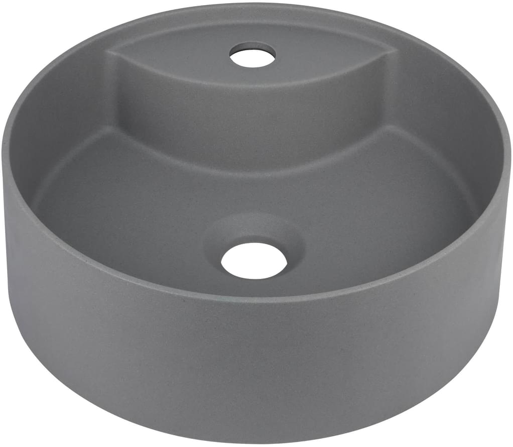 Плитка Deante Silia Раковина накладная SILIA искусственный камень D36 с отверстим под смеситель антрацит металлик  поверхность матовая