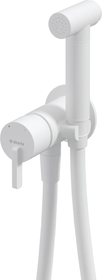 Плитка Deante Silia Смеситель SILIA встраиваемый с гигиеническим душем белый матовый  поверхность матовая