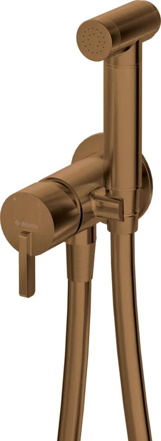 Плитка Deante Silia Смеситель SILIA встраиваемый с гигиеническим душем бронза  поверхность брашированная