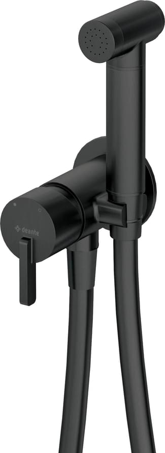 Плитка Deante Silia Смеситель SILIA встраиваемый с гигиеническим душем черный  поверхность матовая