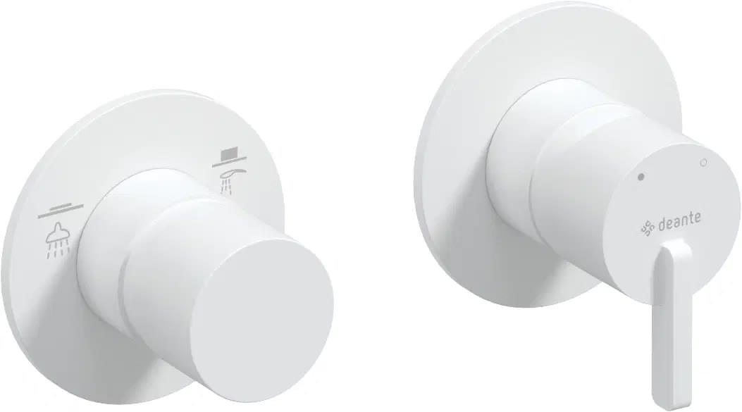 Плитка Deante Silia Смеситель SILIA встраиваемый с переключателем на 2 положения CLICK-CLACK белый  поверхность матовая