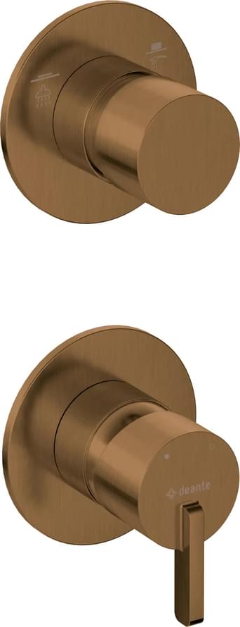 Плитка Deante Silia Смеситель SILIA встраиваемый с переключателем на 2 положения CLICK-CLACK бронза  поверхность брашированная