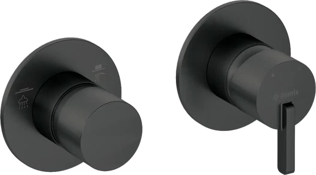 Плитка Deante Silia Смеситель SILIA встраиваемый с переключателем на 2 положения горизонтальный черный  поверхность матовая