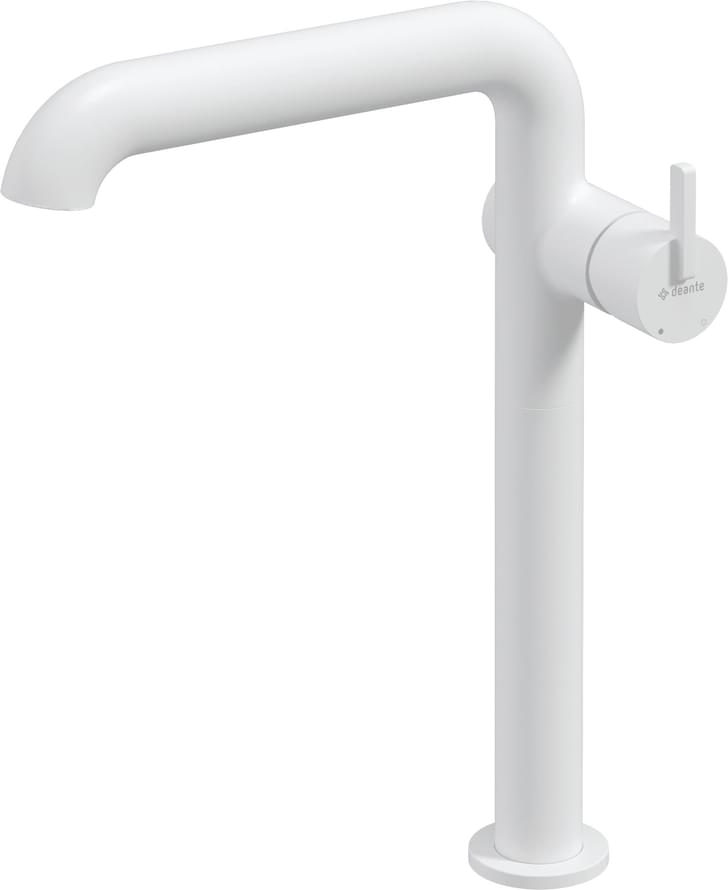 Плитка Deante Silia Смеситель SILIA для раковины U-образный излив высокий белый матовый  поверхность матовая