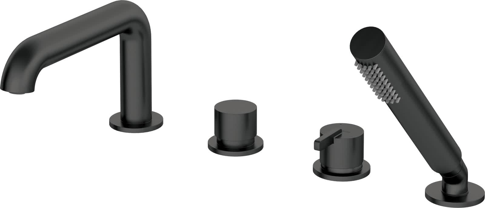 Плитка Deante Silia Смеситель SILIA на борт ванны на 4 отверстия черный  поверхность матовая