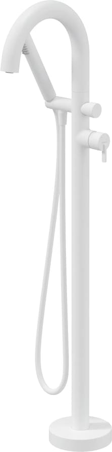 Плитка Deante Silia Смеситель для ванны SILIA U-излив напольный с внутренней частью белый матовый  поверхность матовая