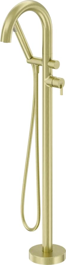 Плитка Deante Silia Смеситель для ванны SILIA U-излив напольный с внутренней частью золото матовый  поверхность брашированная