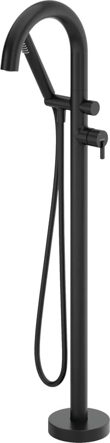 Плитка Deante Silia Смеситель для ванны SILIA U-излив напольный с внутренней частью черный  поверхность матовая