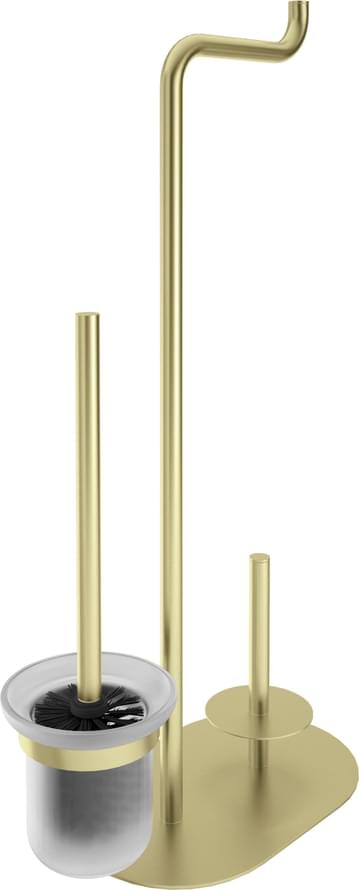 Плитка Deante Silia Стойка SILIA с держателем для туалетной бумаги и ершик золото матовый  поверхность брашированная
