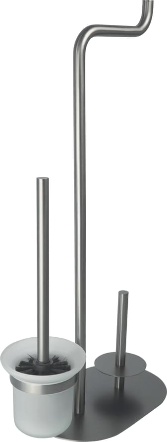 Плитка Deante Silia Стойка SILIA с держателем для туалетной бумаги и ершик титан  поверхность брашированная